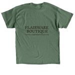 Flairware Flair, a Military Green Classic Unisex Tee (back-view)