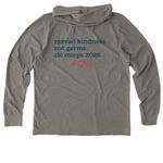 MIRPS&nbsp;, a Driftwood Grey Allmade Organic Cotton Mineral Dye Hoodie Tee (back-view)