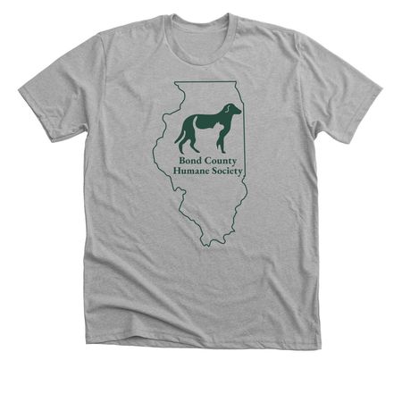 Illinois + Logo, a Athletic Heather Premium Unisex Tee