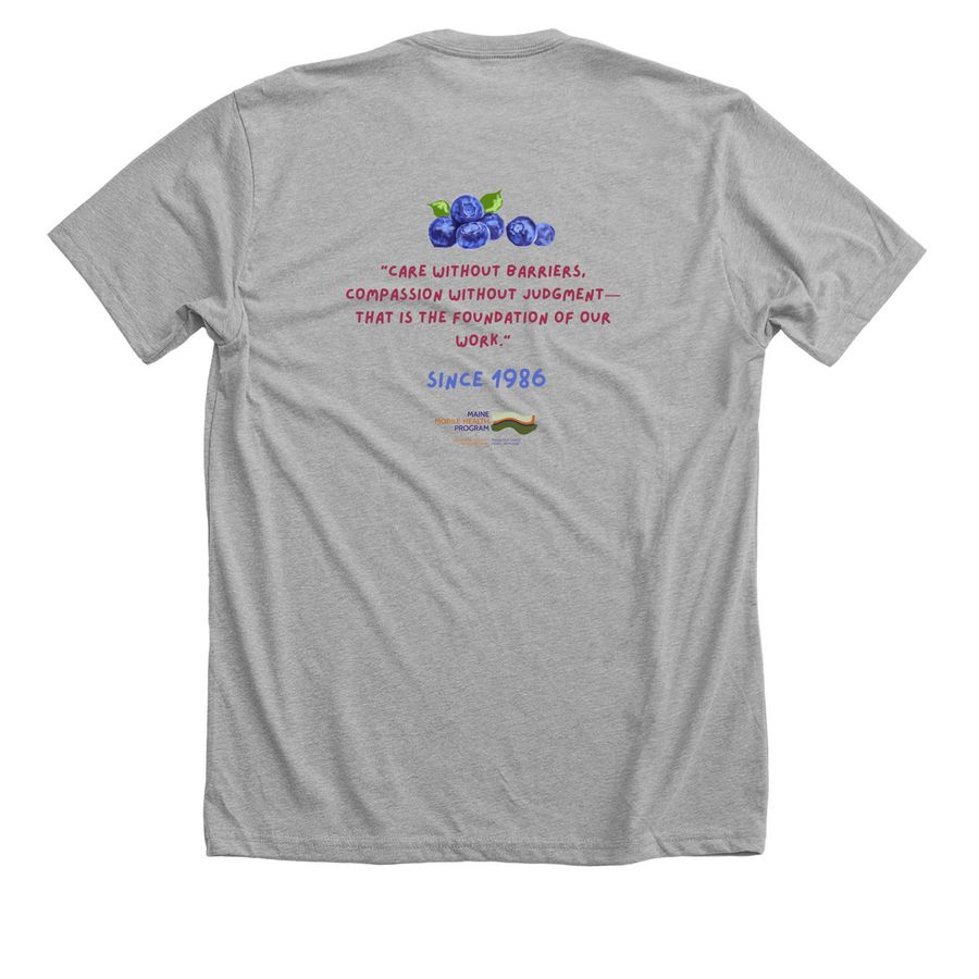 Celebrating 40 Years, a Athletic Heather Premium Unisex Tee (back-view)