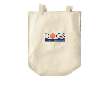 Dogs on Deployment Tote (Blue Logo), a Natural Over-the-Shoulder Shopping Tote Bag