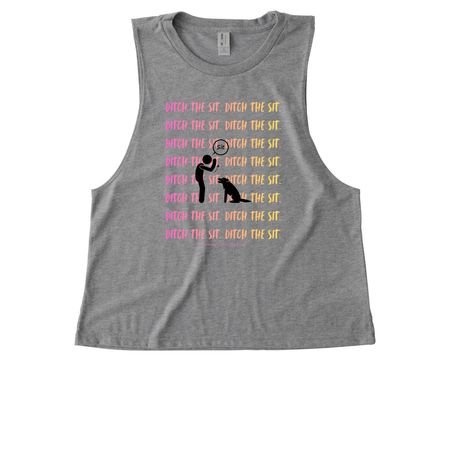 Ditch The Sit - Pink & Yellow, a Aluminum Grey Allmade Eco Triblend Women?s Muscle Tank