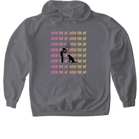 Ditch The Sit - Pink & Yellow, a Charcoal Gildan Softstyle Pullover Hoodie