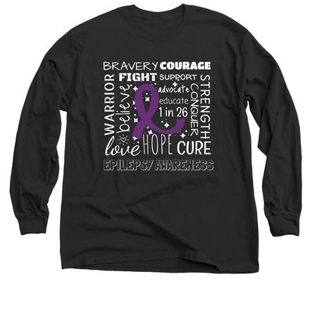 Epilepsy Support, a Black Classic Long Sleeve Tee