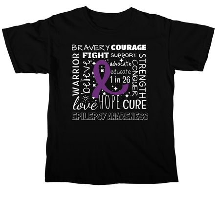 Epilepsy Support, a Black Comfort Colors Unisex Tee