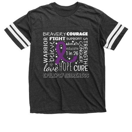 Epilepsy Support, a Vintage Smoke / White Football Jersey Tee