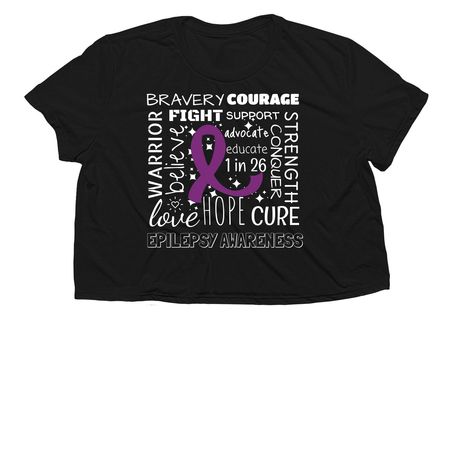 Epilepsy Support, a Black Women?s Flowy Cropped Tee
