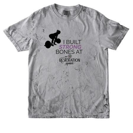 I Built Strong Bones, a Smoke Comfort Colors Colorblast Tee
