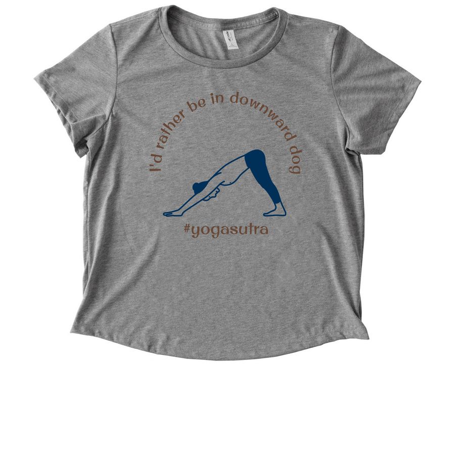 I'd rather be in downward dog&nbsp;, a Aluminum Grey Allmade Eco Triblend Women?s Scoop Neck Tee
