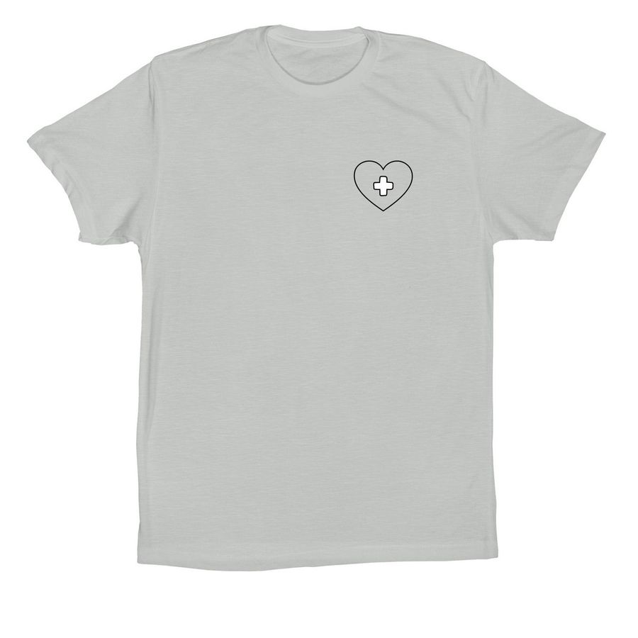 Nursing Takes Heart, a Silver Premium Cotton Tee