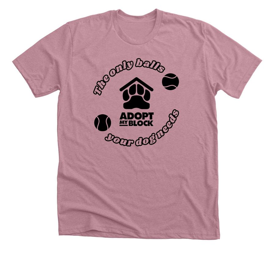 Dog Balls (Dark), a Heather Orchid Premium Unisex Tee