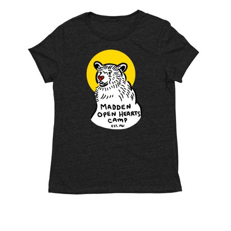 2026 Madden Open Hearts Camp Shirt, a Space Black Allmade Eco Triblend Women?s Tee