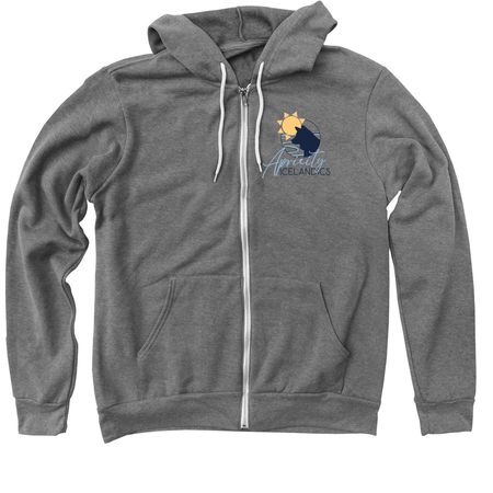 Apricity pocket logo + back, a Deep Heather Zip Up Hoodie