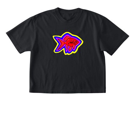Graffiti Goldfish, a Black Comfort Colors Boxy Tee