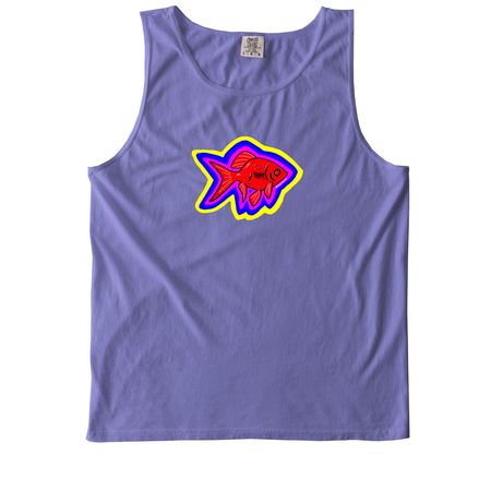 Graffiti Goldfish, a Violet Comfort Colors Tank Top