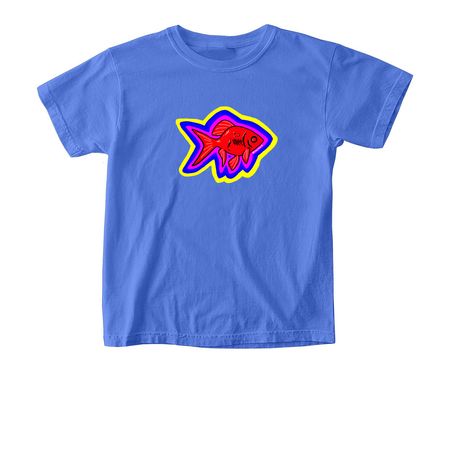 Graffiti Goldfish, a Flo Blue Comfort Colors Youth Tee