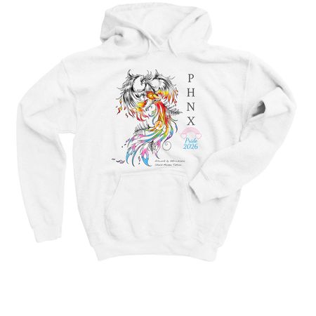 PHNX Clinic Pride 2026 Edition, a White Youth Pullover Hoodie