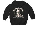Ruff Road Revival- Toddler, a Black Toddler Pullover Hoodie (back-view)