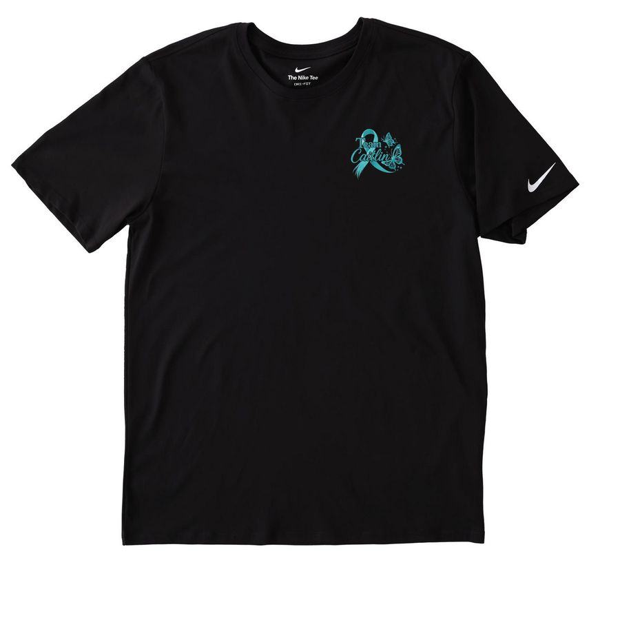 Spreading Ovarian Cancer Awareness - Athletic, a Black Nike Dri-FIT Jersey Blend Performance Tee