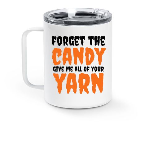 Forget the Candy... Orange Candy Pail Mug! ðŸŽƒ White Stainless Steel Travel Mug