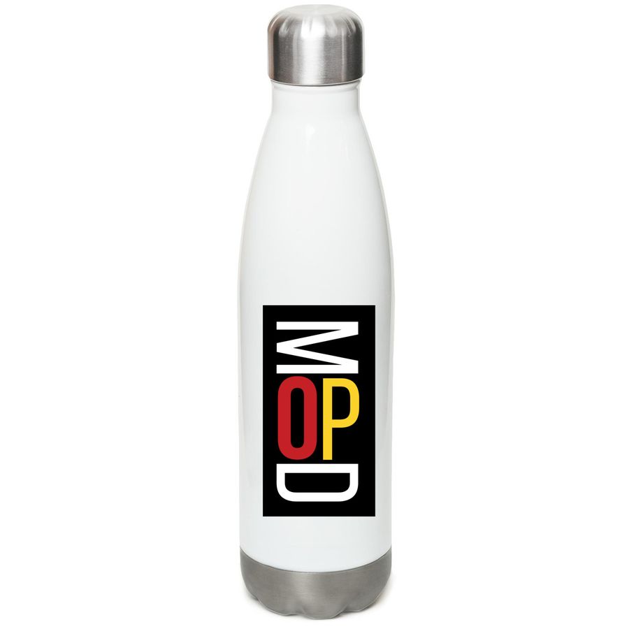 MOPD Water Bottle, a White Stainless Steel Water Bottle