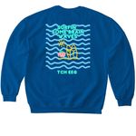 SURFIN, a Royal Softstyle Crewneck Sweatshirt (back-view)