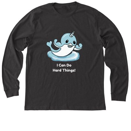 Marshmallow Can Do Hard Things!, a Dark Grey Heather Premium Long Sleeve Tee