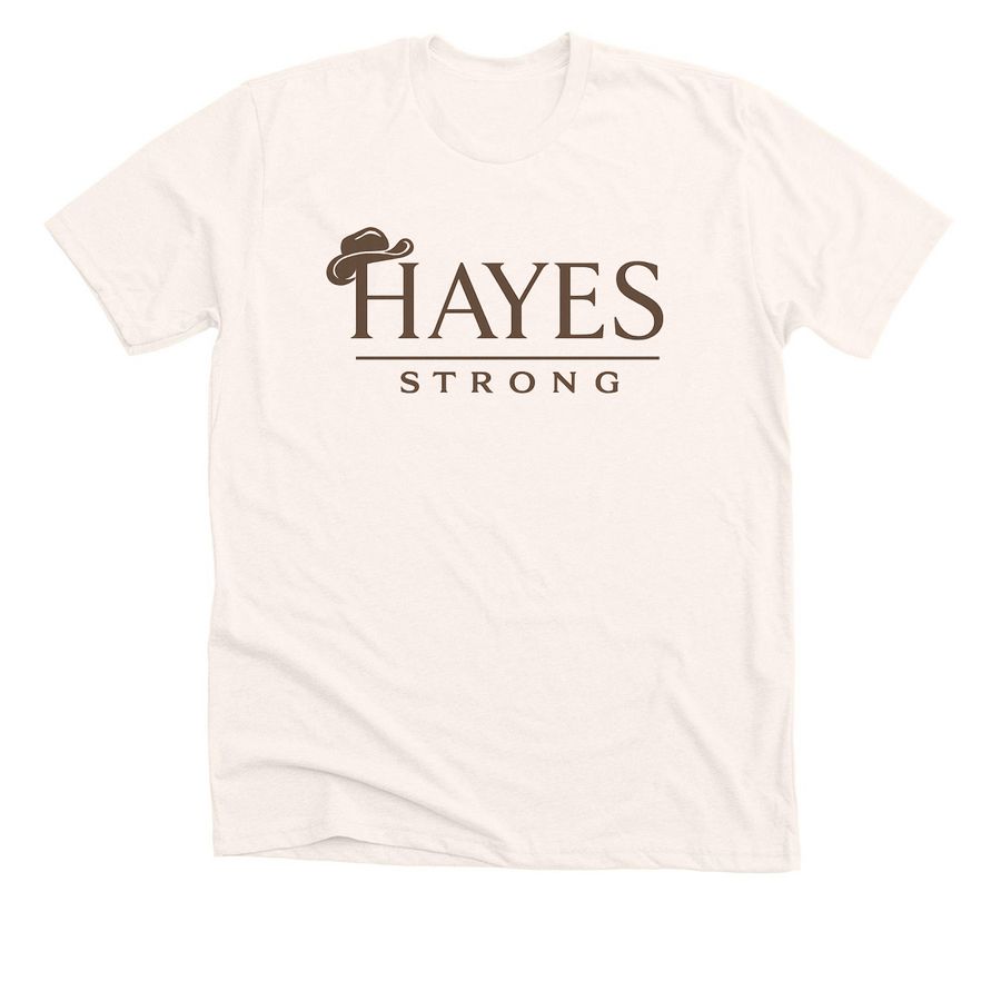 Light colored with design on back.&nbsp;, a Heather Natural Premium Unisex Tee