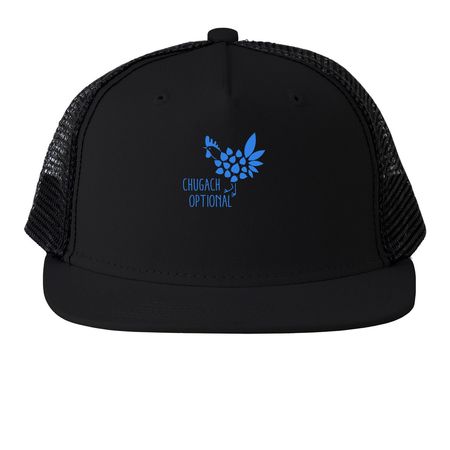 Chugach Chicken Baseball Cap, a Black Printed Trucker Hat