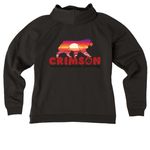 Crimson MAS, a Deep Black Allmade Women?s Organic CVC Zip-Up Hoodie (back-view)