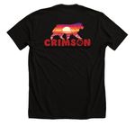 Crimson MAS, a Solid Black Blend Premium Unisex Tee (back-view)