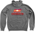 Crimson MAS, a Deep Heather Zip Up Hoodie (back-view)