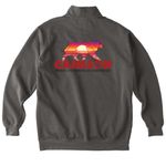 Crimson MAS, a Pepper Comfort Colors Quarter Zip Pullover (back-view)