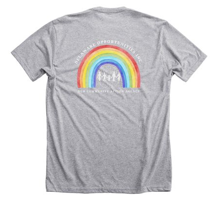 Adult-Rainbow Front and Back, a Athletic Heather Premium Unisex Tee (back-view)