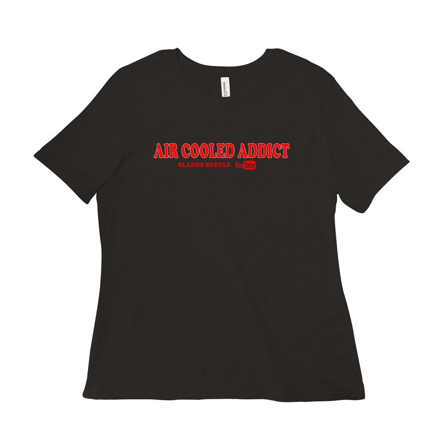Womens Air Cooled Addict Shirts, a Black Women?s Relaxed Cotton Tee