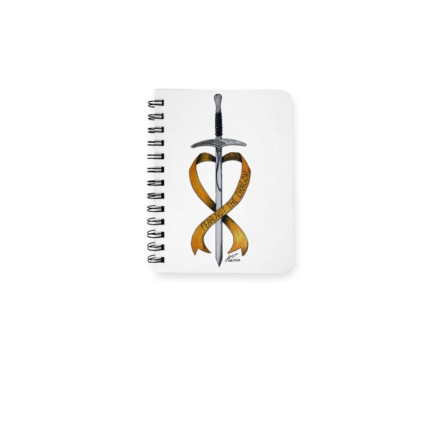 Fear Not the Dragon, a White Spiral Notebook