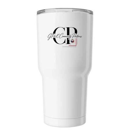 GFWC Community Partners | Official Tumblers, a White Insulated Tumbler (back-view)