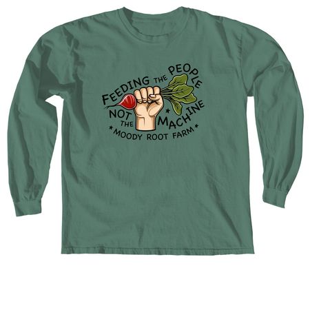 MRF Feeding the People, a Light Green Comfort Colors Long Sleeve Tee