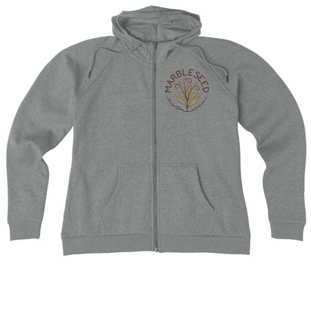 Abundance Grows in Solidarity, a Aluminum Grey Heather Allmade Women?s Organic CVC Zip-Up Hoodie