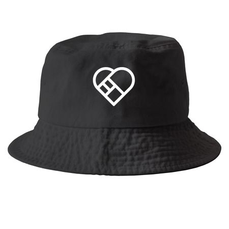 Mending Hearts Hats + Caps, a Black Printed Bucket Hat