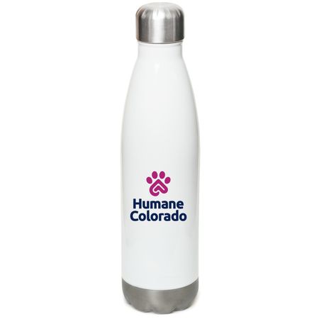 Mutts. All love!, a White Stainless Steel Water Bottle (back-view)