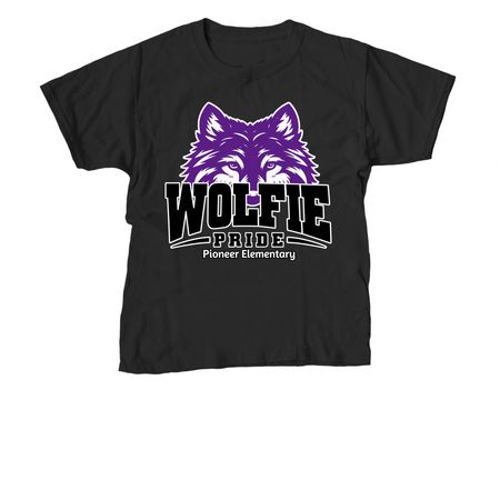 Wolfie Pride Spirit Shop, a Black Youth Unisex Tee