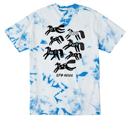 Let Me Live Sun-Dappled & AI-Free, a True Royal Crystal Tie Dye Tee (back-view)