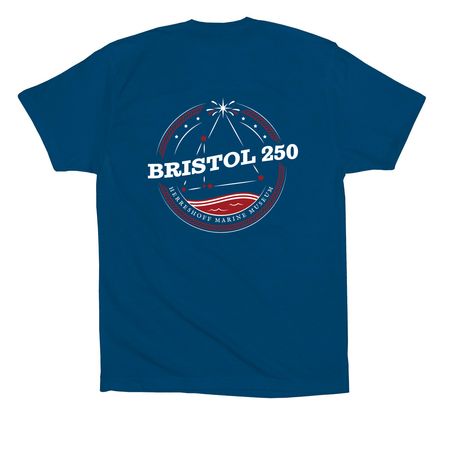 Bristol 250 Shirt, a Cool Blue Premium Cotton Tee (back-view)