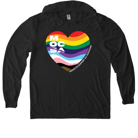 MOCSA LGBTQIA+ Pride, a Space Black Allmade Eco Triblend Hoodie Tee