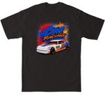 Om racing tall shirt, a Black Tall Classic Unisex Tee (back-view)