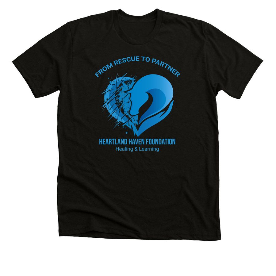 Heartland Haven - Rescue to Partner, a Solid Black Blend Premium Unisex Tee