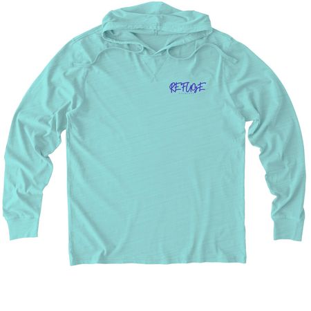 2025 Update, a Saltwater Blue Allmade Organic Cotton Mineral Dye Hoodie Tee