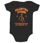 Valentina Strong, a Black Infant Onesie (back-view)