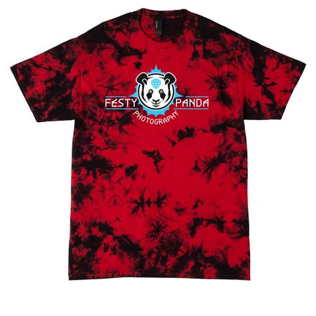 FestyPanda OG Logo QR&nbsp;, a Black/ Red Crystal Tie Dye Tee